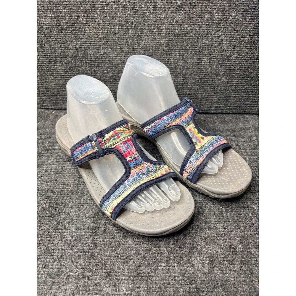 Skechers Outdoor Lifestyle Womens 9 Navy Multi Geometric Slide Sandals 41115